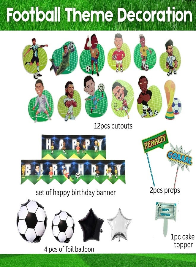 FI - FLICK IN Football Theme Birthday Decorations 21 Pcs Football Sports Theme Decoration For Boys Happy Birthday party Items (Pack of 21, Multicolor) - Image 2